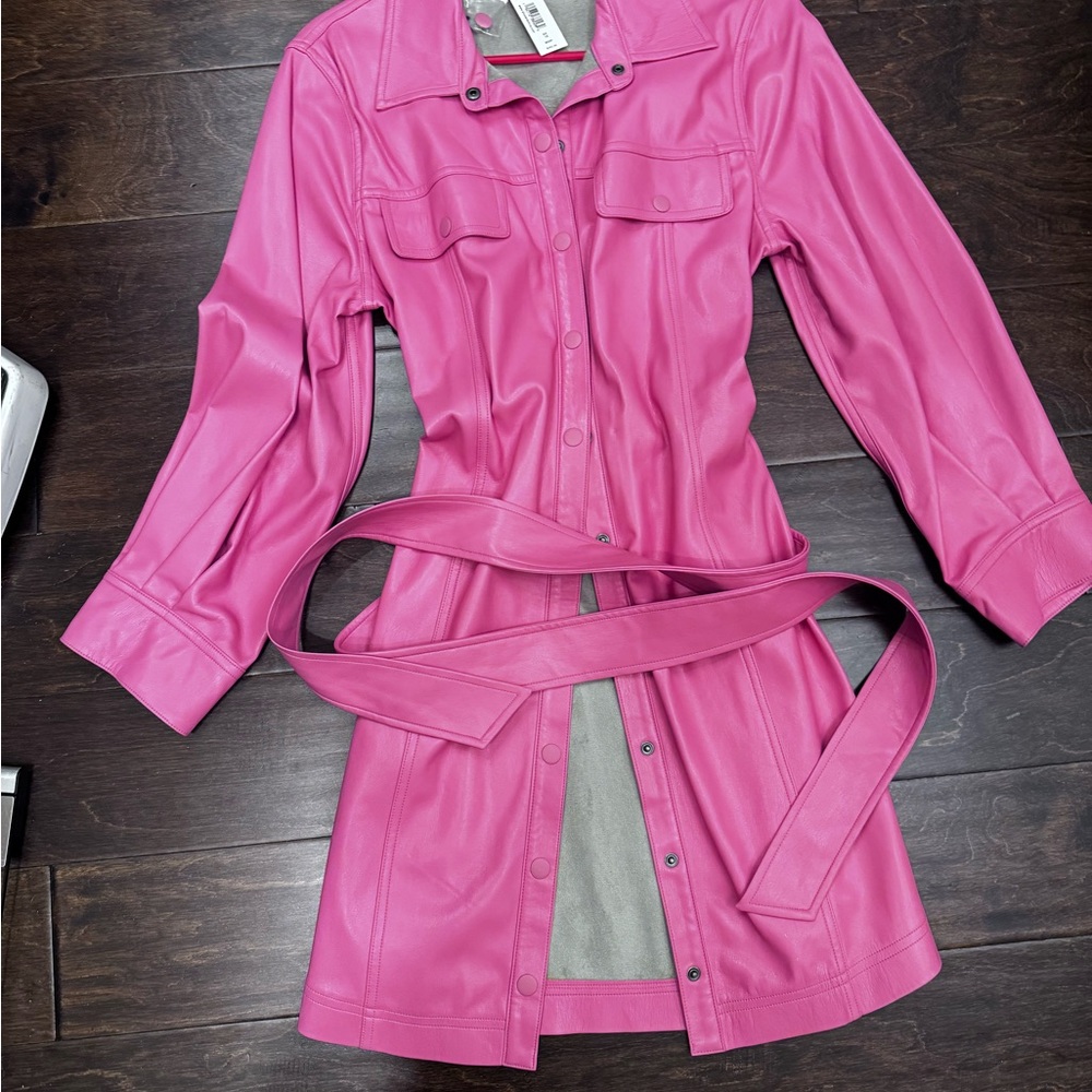 Alice + Olivia Vibrant Pink Leather dress/jacket